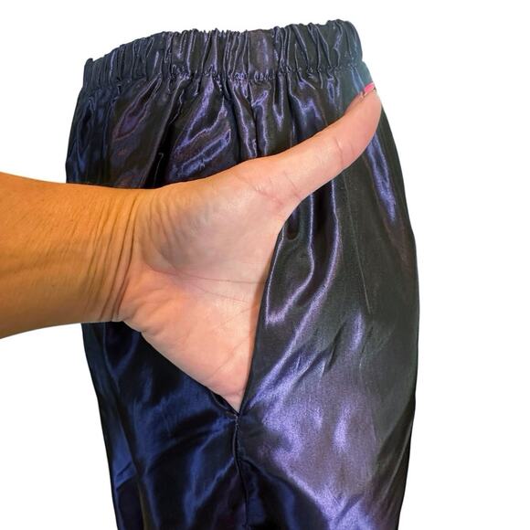 VTG Jessica McClintock for Gunne Sax SZ Large Tafetta Purple Metallic Maxi Skirt - Picture 4 of 13